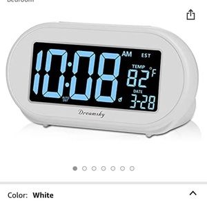 DreamSky Auto Time Set Alarm Clock- white